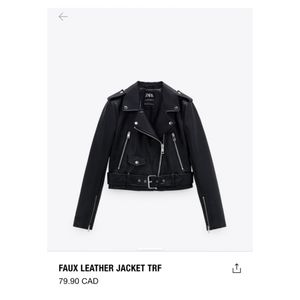 Zara Outwear Faux Leather Jacket